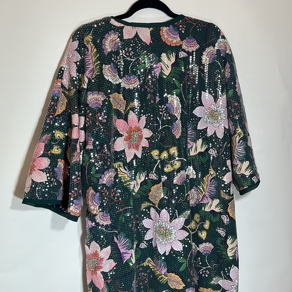 ELOQUII 18 / 20 Slit Front floral Print Sequin Maxi Dress - Picture 14 of 15